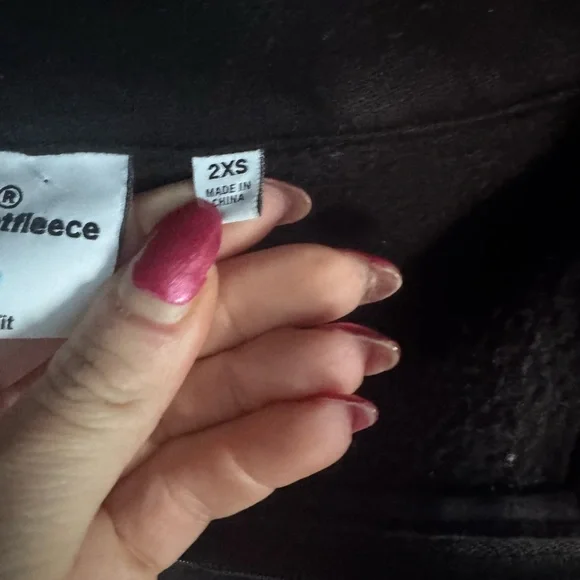 Aritzia Tna Cozy Fleece Boyfriend Boxy Quarter Zip Cropped Hoodie Black Sz XXS - Picture 6 of 13